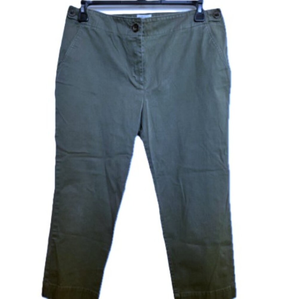 Talbots Girlfriend Chinos Olive Green Army Green Capri Green Pants Womens 12P